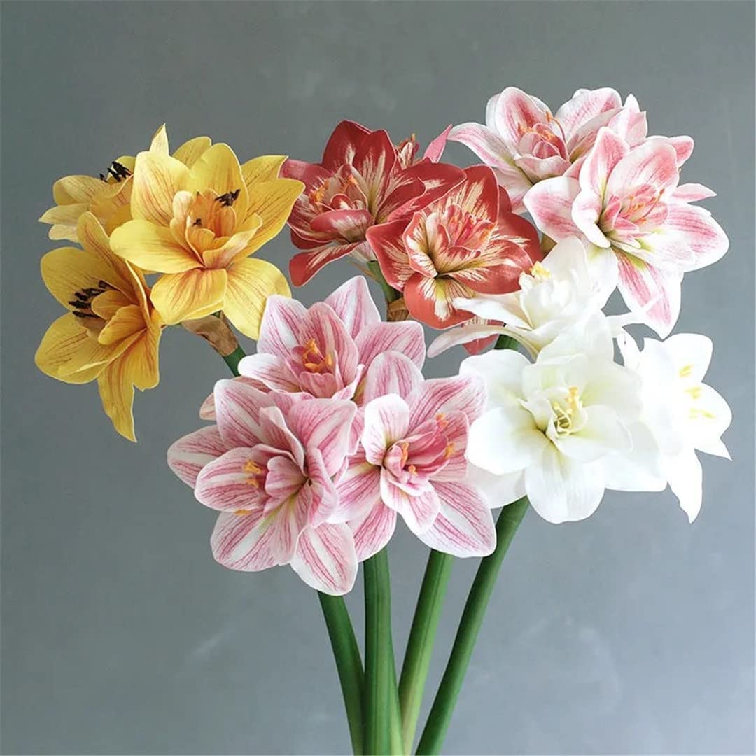 Künstliche Blumen, Frühlingsdekorationen, künstliche Amaryllis-Blume, Heimtisch, Hochzeitsdekoration, PU-Kunstblumen