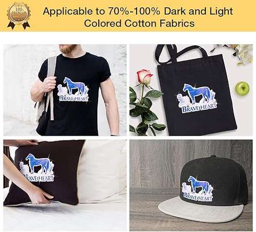 Miniatura 3 de TransOurDream Papel de transferencia de calor con purpurina 2.0 para impresora de inyección de tinta (20 hojas, 8.5 x 11 pulgadas), vinilo de