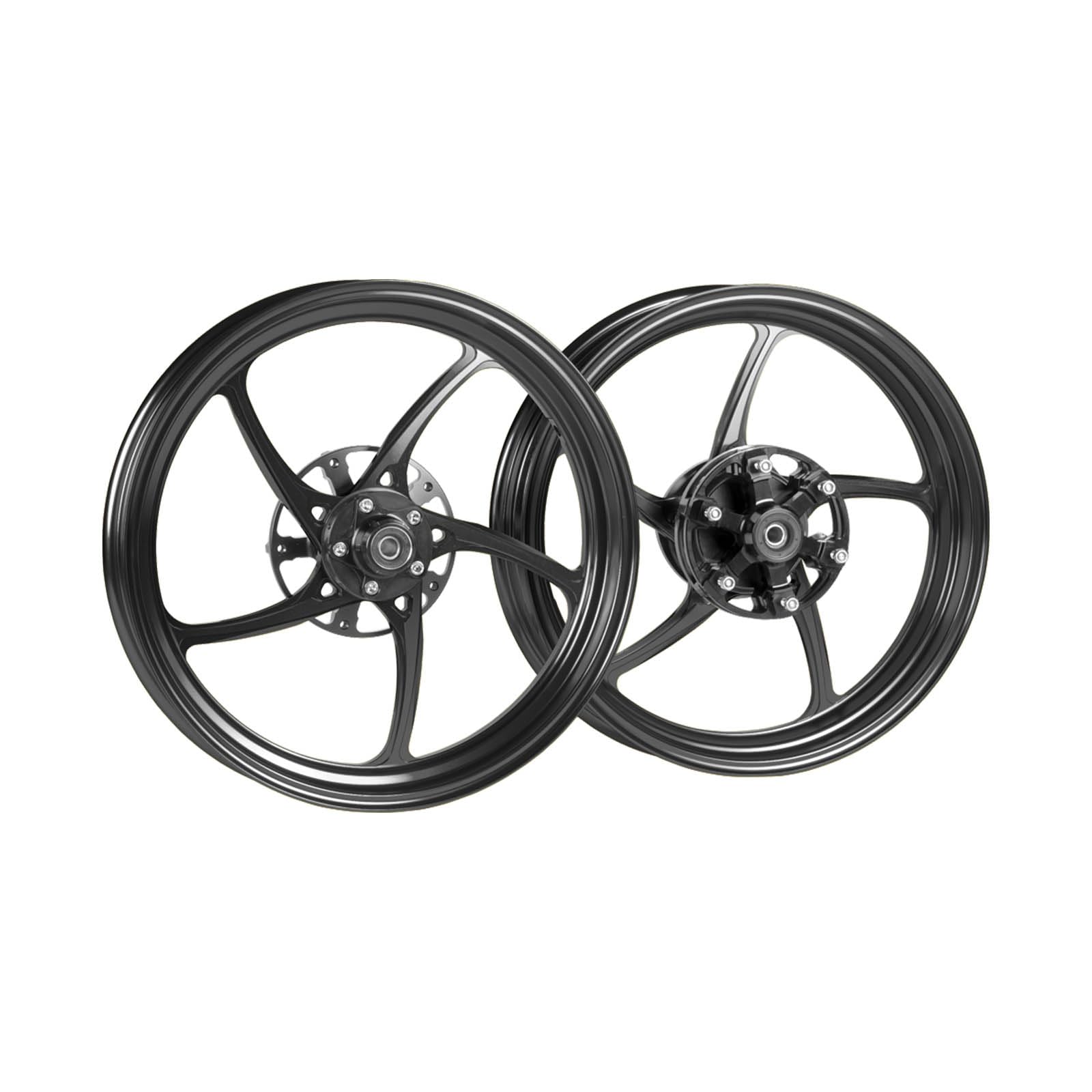 MOS Forged Aluminum Alloy Rims Wheels for Yamaha YZF-R15 MT-15 2018-2023 (Black)