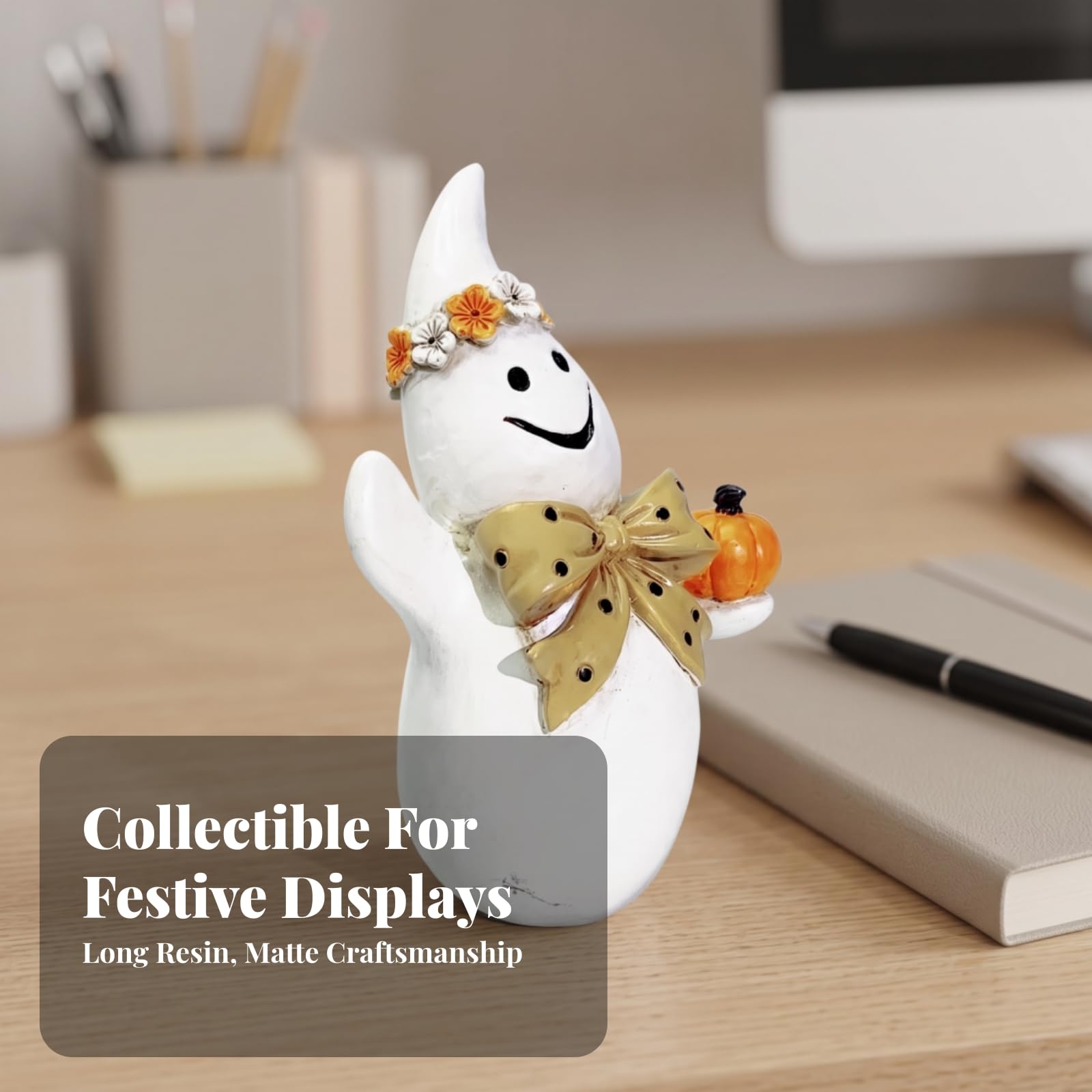 Statuetta con Zucca Compatto | Dipinto a Mano, Decorativo in Resina, Creativa, per Halloween, Collezionisti