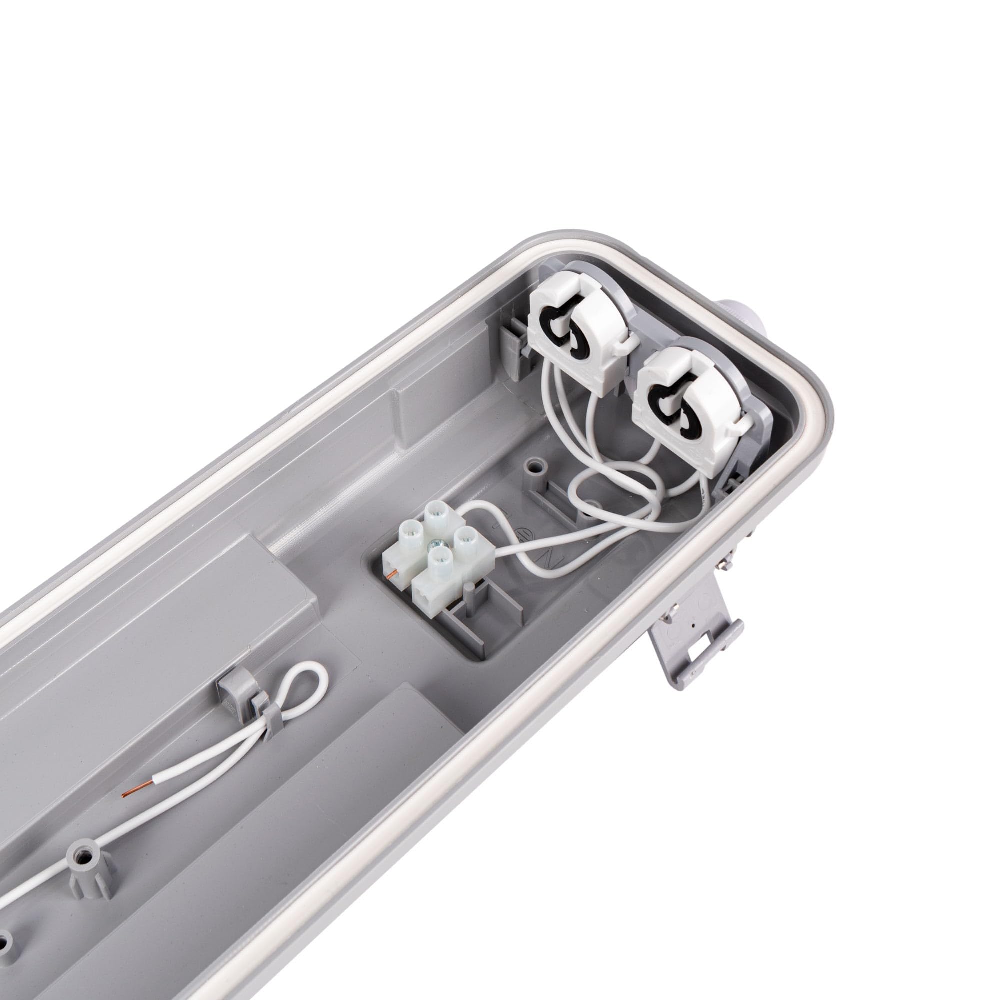 BARCELONA LED - Écran étanche pour 2 tubes LED Culot G13 120 cm IP65, sans tubes - Boîtier en polycarbonate résistant. Pour extérieur et intérieur, idéal pour garages, entrepôts