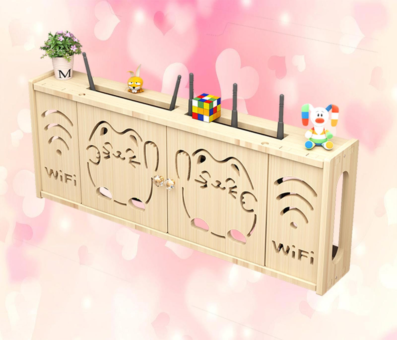 ksxnkhk Wifi Router Storage Shelf Bracket Wall Hanging Hider Box Mount Box,B-71x28cm