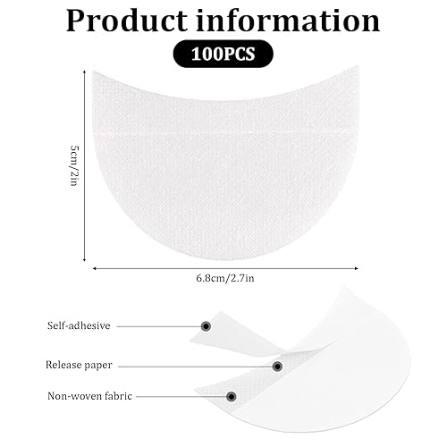 Miniatura 7 de Sliverdew 100 protectores de sombra de ojos, plantillas de sombra de ojos, sin pelusas, almohadillas para debajo de los ojos que evitan los residuos