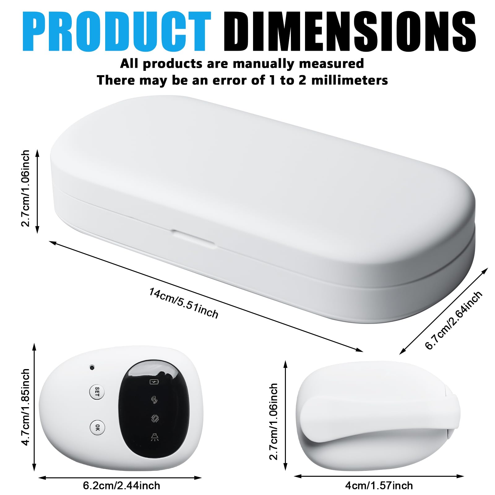 Allarme senza fili per bagnarsi sul letto, allarme wireless con ricevitore e trasmettitore a clip, allarme wireless per bagnarsi sul letto, ricarica USB per bambini vasino per la cura degli anziani