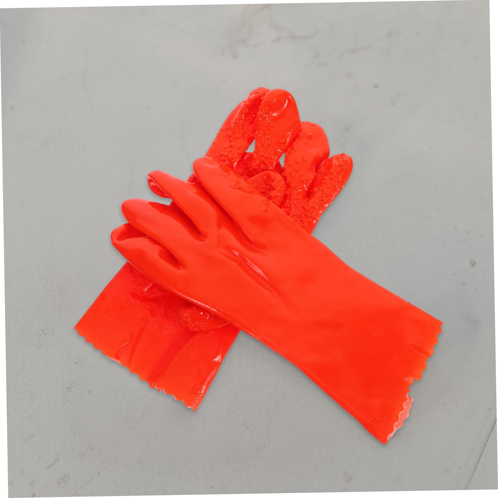 VILLCASE Guantes de Pvc Naranja Impermeables y Antideslizantes 6 Pares