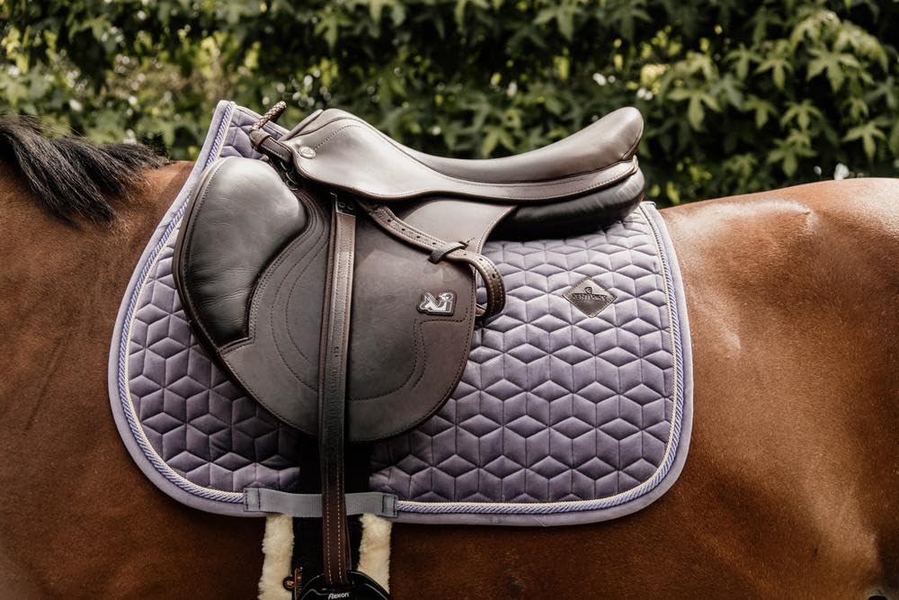 Tapis de selle FULL Mauve Velours Saut d'obstacles