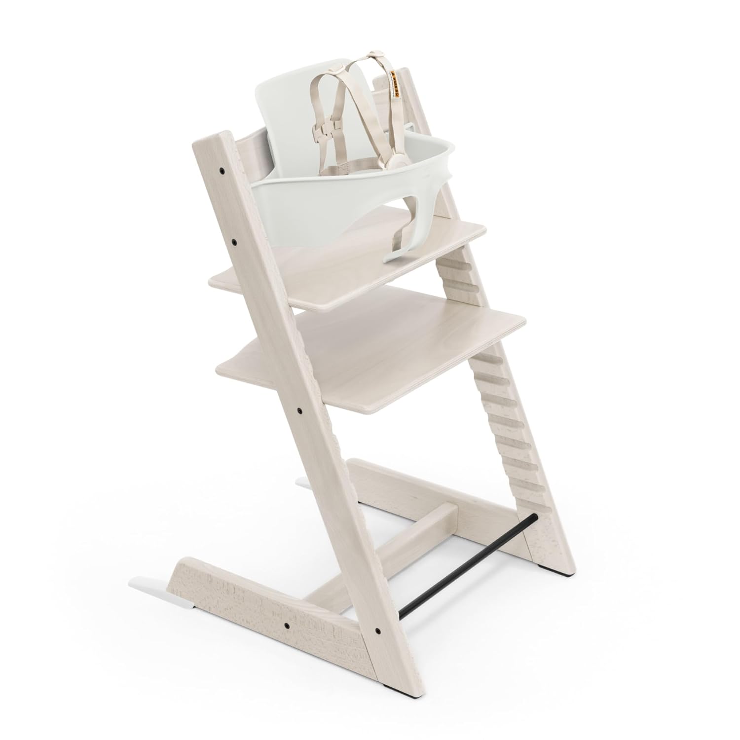 Stokke Tripp Trapp – Silla alta 2, Whitewash – Incluye silla + juego de bebé con arnés extraíble para niños de 6 a 36 meses, ajustable, ergonómica y