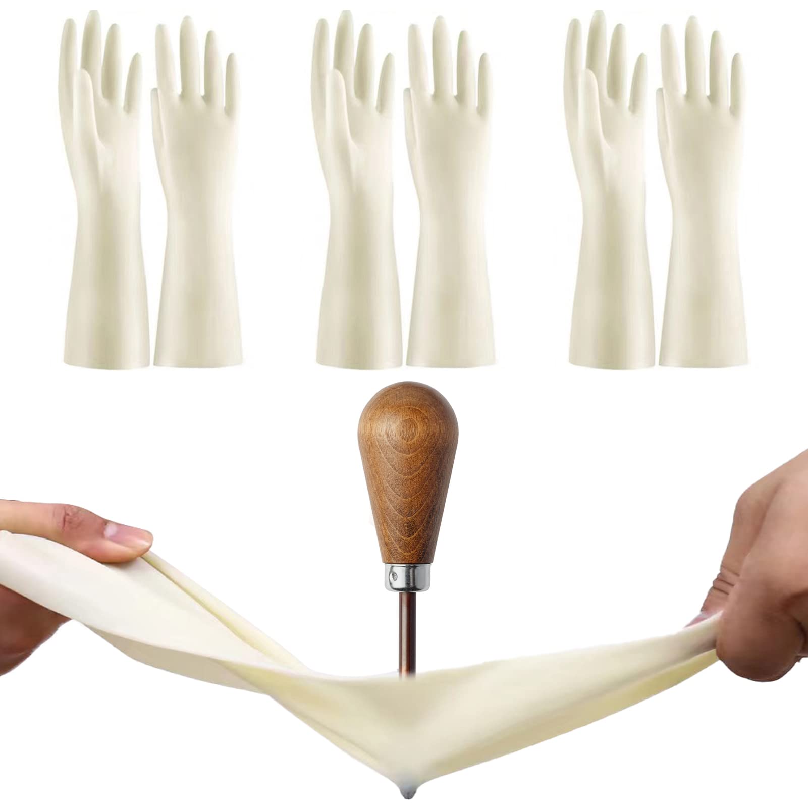 VFENHIR Cleaning Gloves,Dish Gloves,Gloves for Washing Dishes,Heavy-Duty, Durable, Non-Slip,Long Service Life,3 Pairs