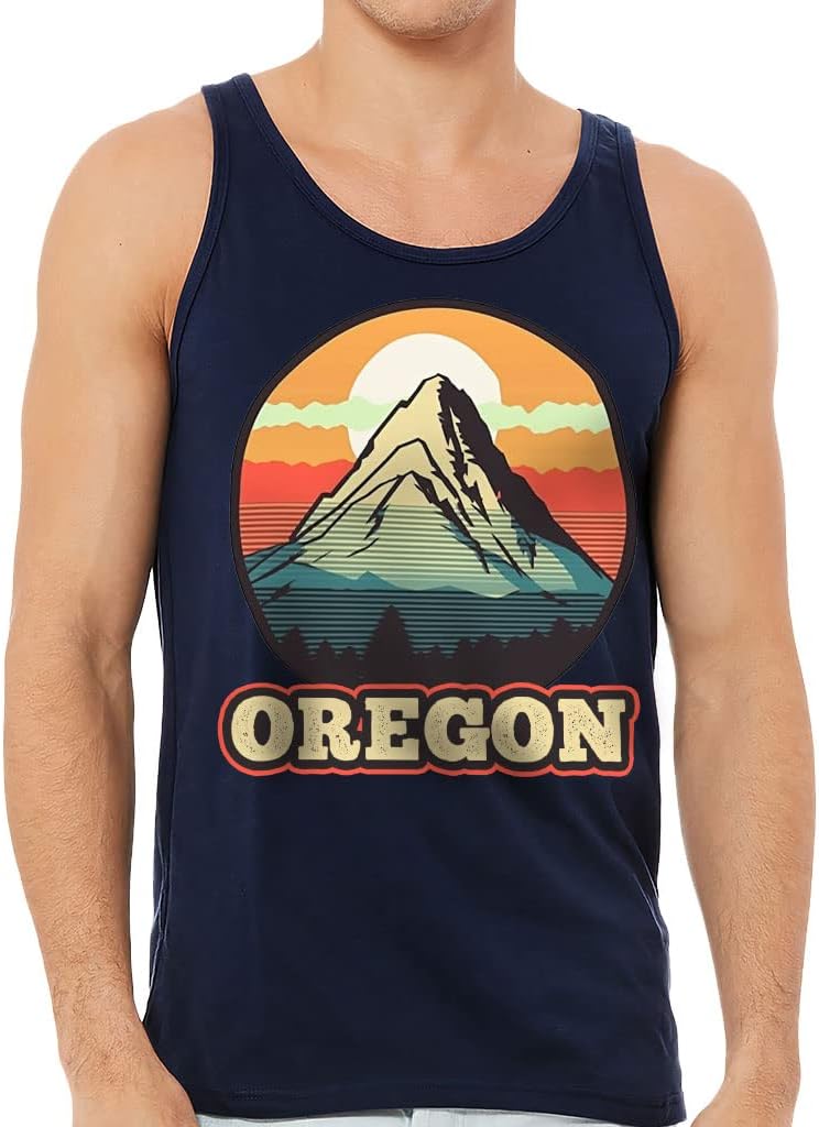 Oregon Tank - Sunset Workout Tank - Retro Vintage Jersey Tank