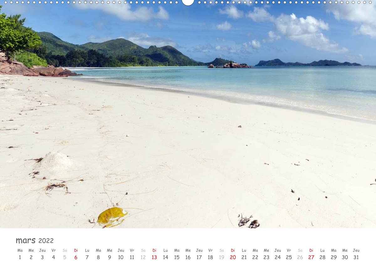 Paysages des Seychelles (Premium, hochwertiger DIN A2 Wandkalender 2022, Kunstdruck in Hochglanz): Les curiosités des Seychelles (Calendrier mensuel, 14 Pages )