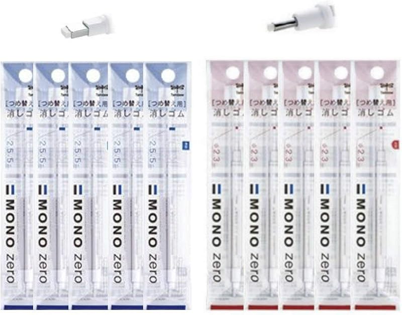Tombow Mono Zero Pen-Style Eraser (20 Refills, 2.3mm Round & 2.5mm Rectangle tip)