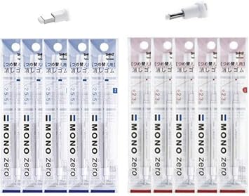 Tombow Mono Zero Pen-Style Eraser 20 Refills, 2.3mm Round & 2.5mm Rectangle tip