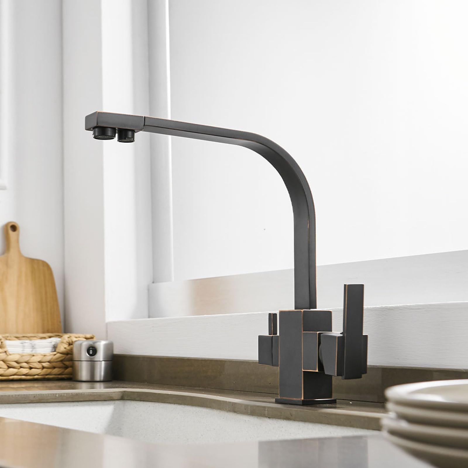 Kitchen Copper Hot and Cold Water Purification Sink Faucet