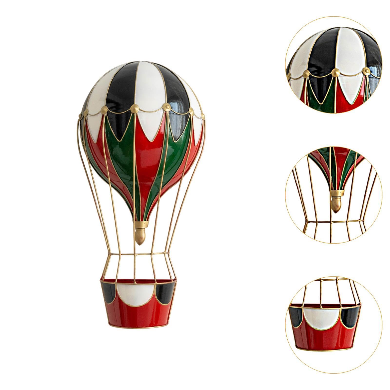Estatua Navideña Decorativa para Mesa de Navidad Figura de Hierro Artesanal Centro de Mesa Atemporada Adecuada para Decoración de Hogar Fiesta Restaur, Globo aerostático, Individual