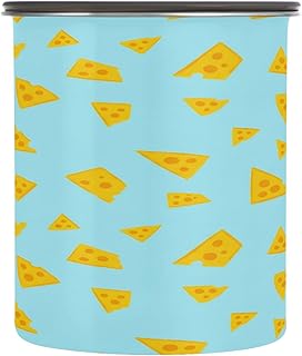 xigua Yellow Cheese Food Storage Container Leak Proof Coffee Containers Stainless Steel Snack Containers with Lids for Flour, Sugar, Snacks, 500ML