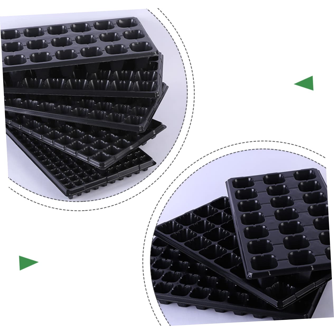 iplusmile Plateaux De Germination pour Plantes Jardin, Lot 10 Pcs 21 Alvéoles, Plastique Réutilisable Noir Épaissi, Semis Intérieur Extérieur, Plateau Imperméable Isolant Thermique