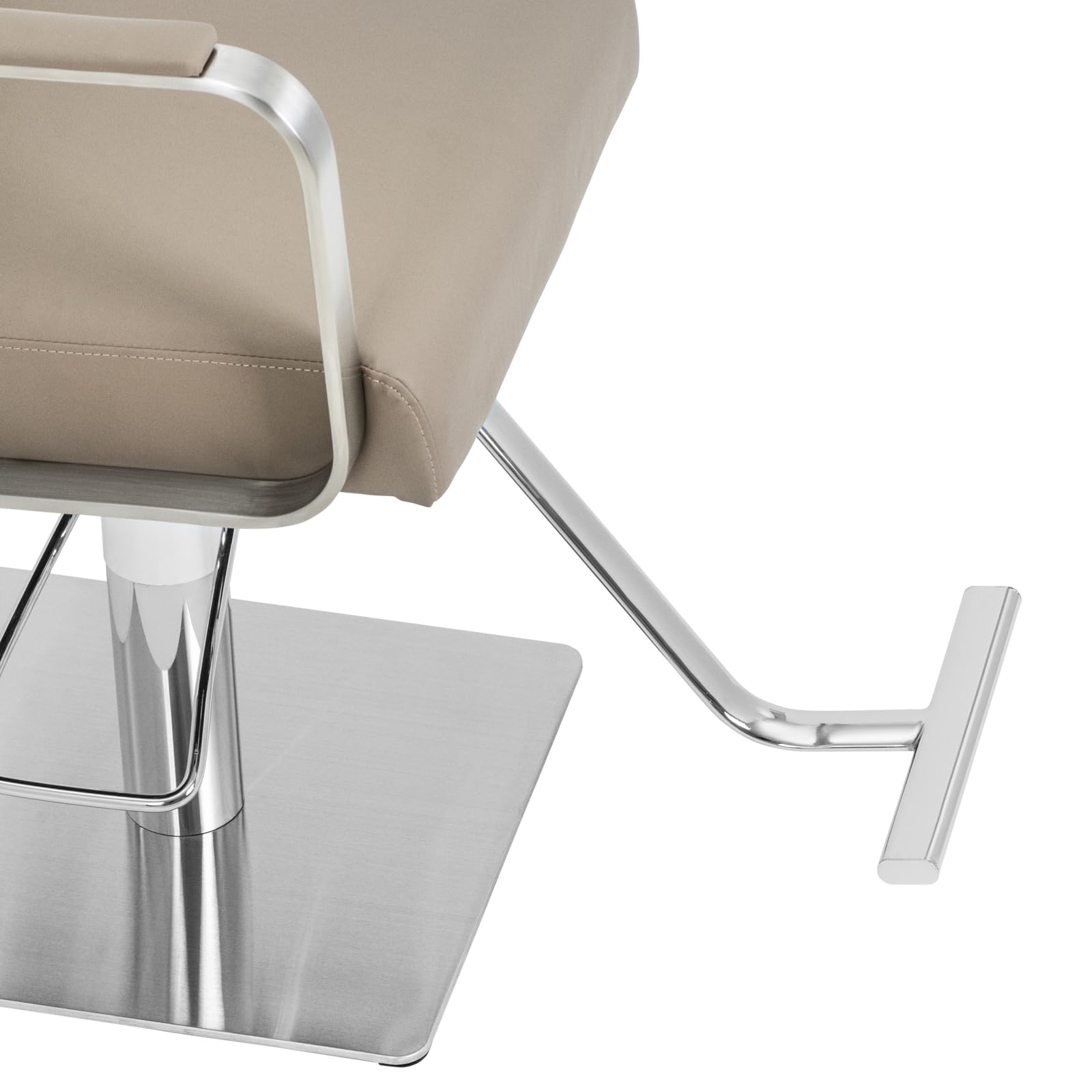 Physa Sillón de Peluquería con Reposapiés Altura de Asiento 50-66 cm 200 kg Beis y Plateado Sillón de barbería Silla de peluquería Silla de barbería de barbero