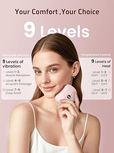 Miniatura 2 de Herramienta eléctrica de masajeador facial Gua Sha, herramienta facial Gua Sha con calor, 9 niveles de temperatura e intensidad de vibración,