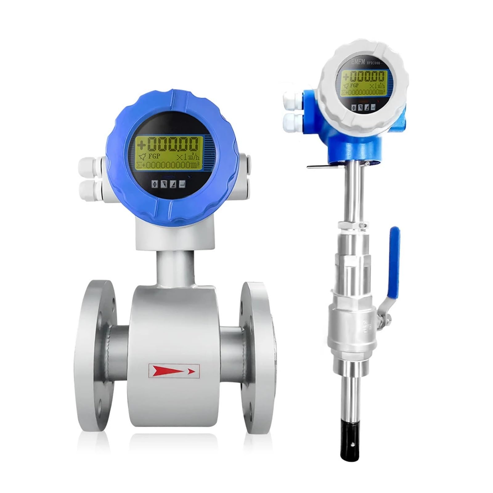KSZHZYMGX Electromagnetic Flowmeter SS304 Material Liquid Flow Meter 4-20mA RS485(DN100(220VAC))