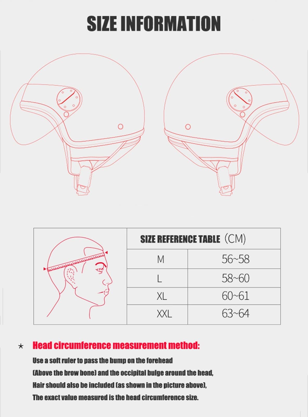Casco Jet, Casco Piloto Vintage Casco Scooter Adulto Cara Abierta Casco Moto Certificado ECE E,X-Large