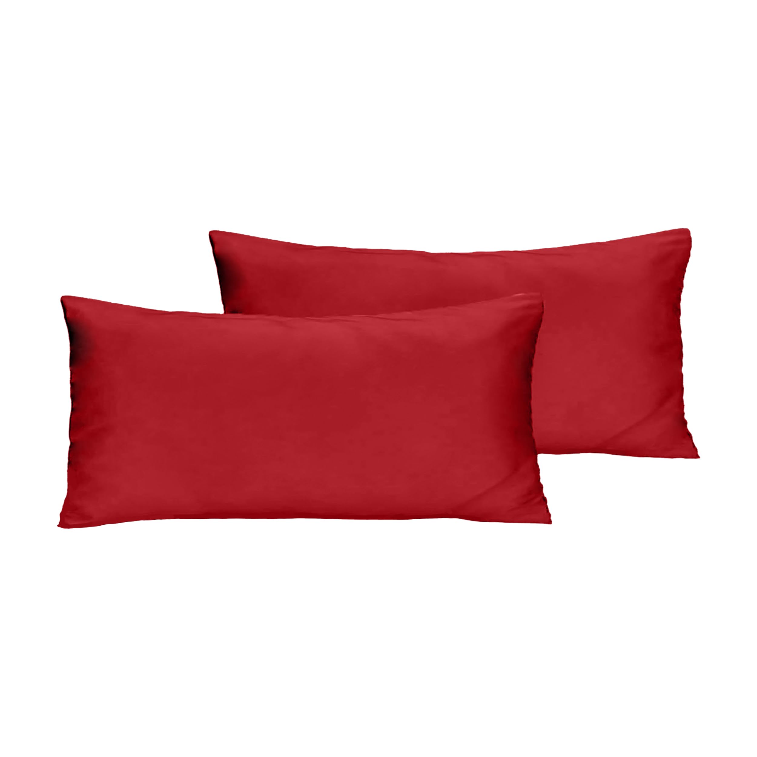 Set de 2 Fundas de Almohada 45x105 cm - Microfibra 100%, Suaves y Transpirable, Fundas de Cojín con Cierre de Cremallera, Ideal para Decoración del Hogar - Rojo