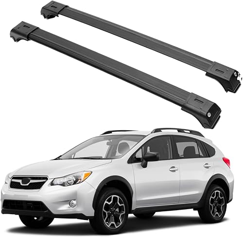 Miniatura 8 de Barras transversales de techo para Subaru XV Crosstrek 2013-2017  Barras transversales de aluminio con bloqueo antirrobo para techo  Compatible con
