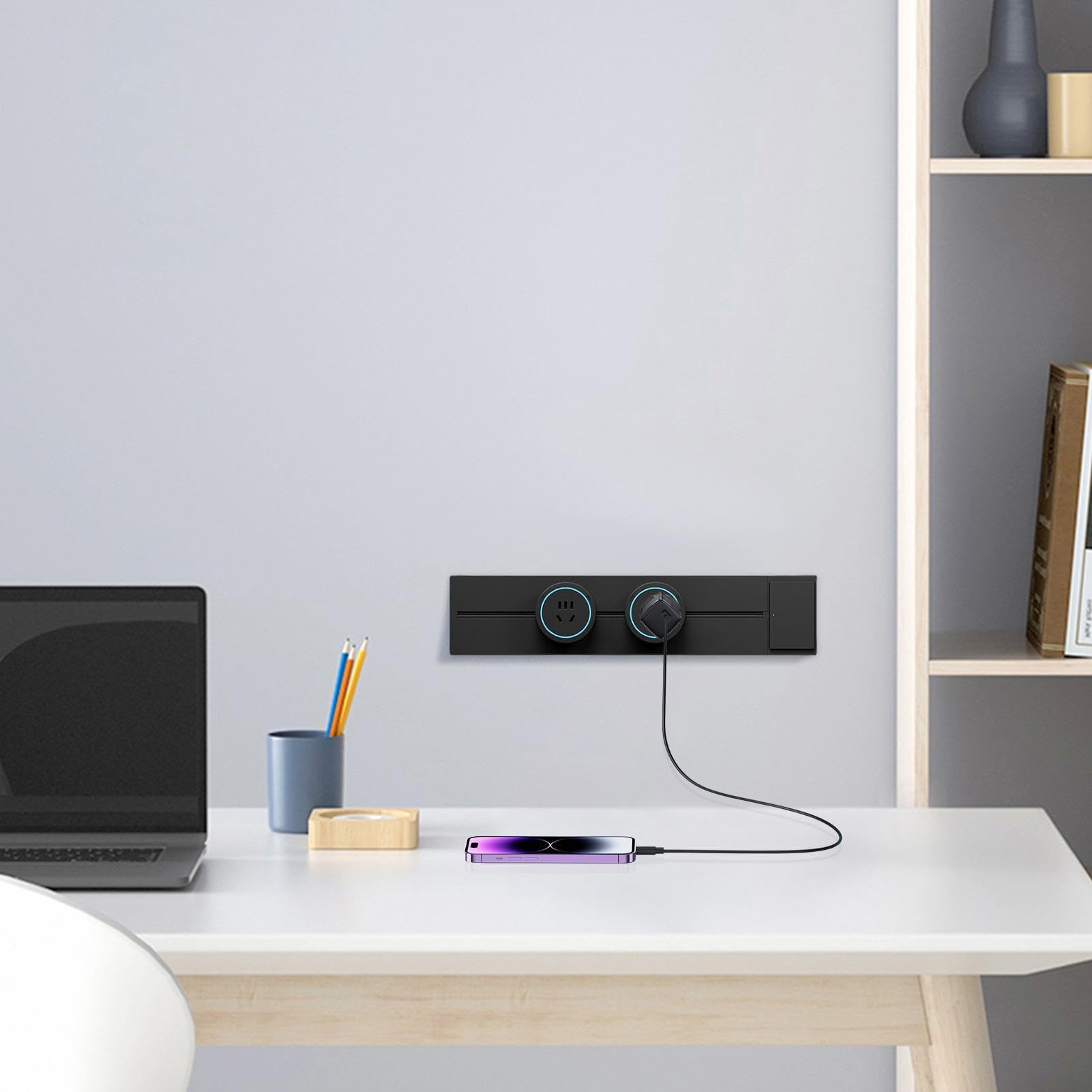 Enchufe De Corriente Eléctrica Adaptadores Móviles Y Desmontables | Carril Flexible Para La Regleta Para Dormitorio Apartamento Escuela Hotel Hogar Lugar De Trabajo Estudio Salón Cocina