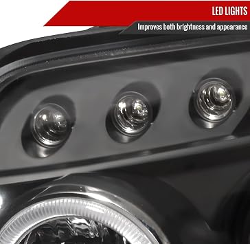 Dual Halo Projector Headlights (Black Housing/Clear Lens) Made for and Compatible with 2003-2005 Toyota 4Runner