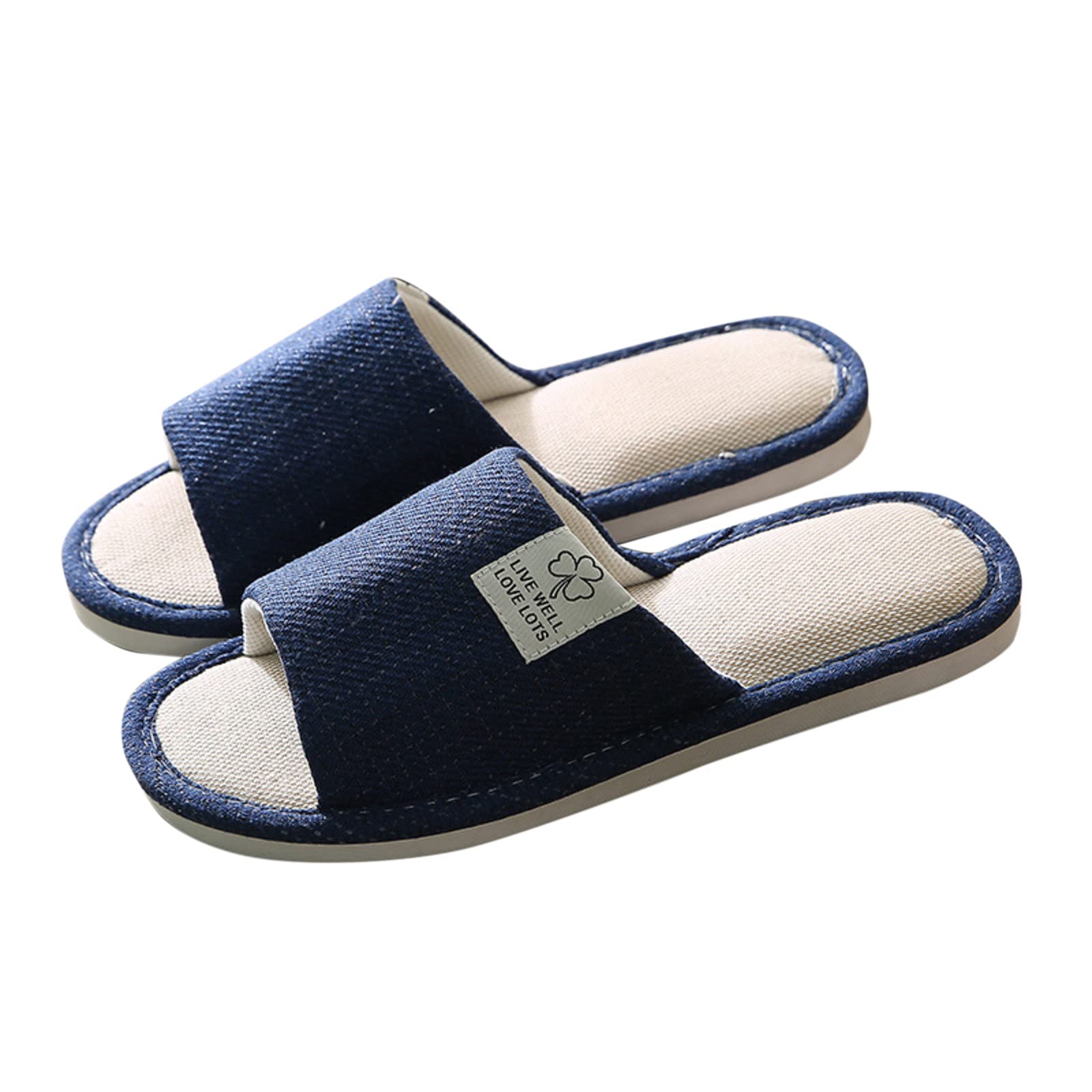 Chanclas abiertas hombre casa verano - zapatos unisex planta ancha de lino