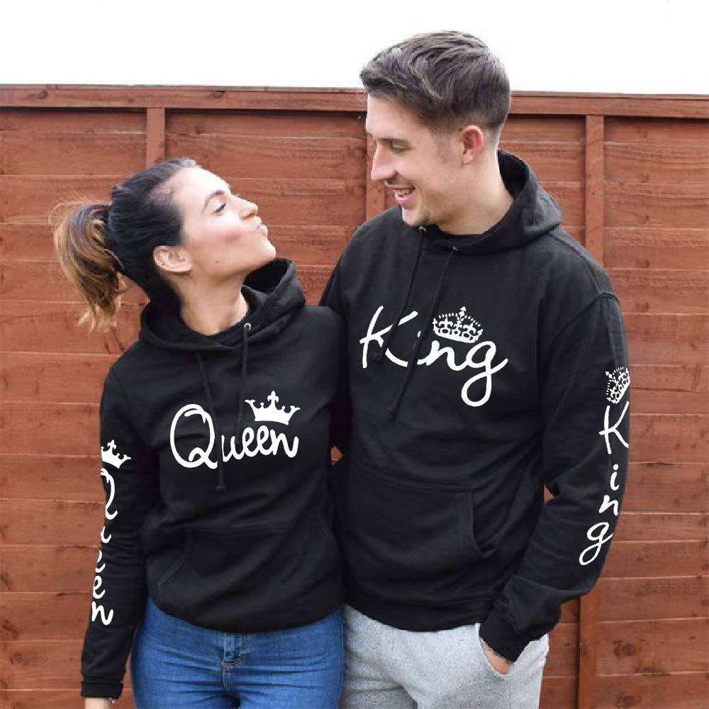 Couple Partenaire Sweat à Capuche Hoodie King Queen