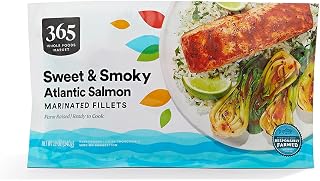 365 by Whole Foods Market Sweet & Smoky Marinated Atlantic Salmon Fillets, 12 oz - Responsibly Sourced Frozen Seafood