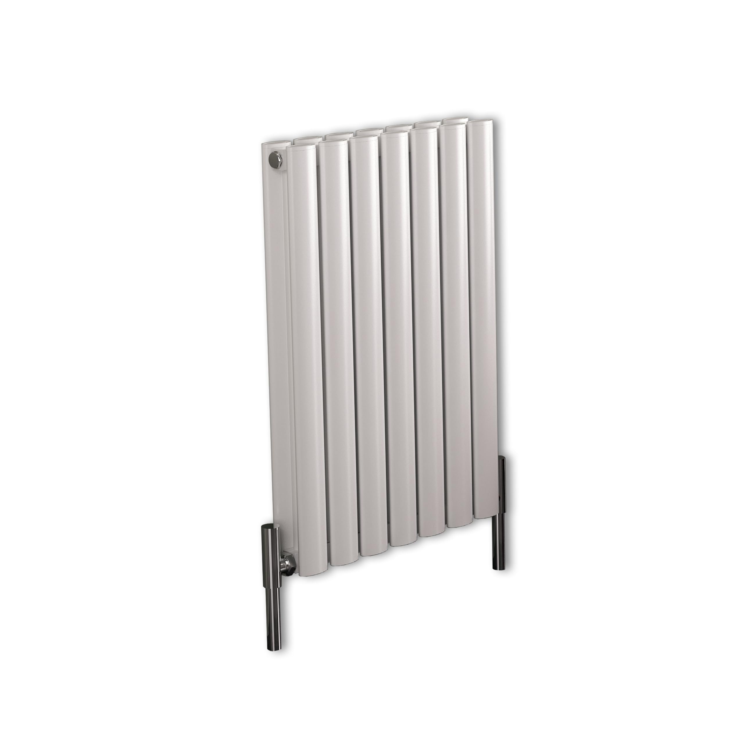 MILANO White Horizontal Double Oval Panel Aluminium Radiator 600 x 470mm