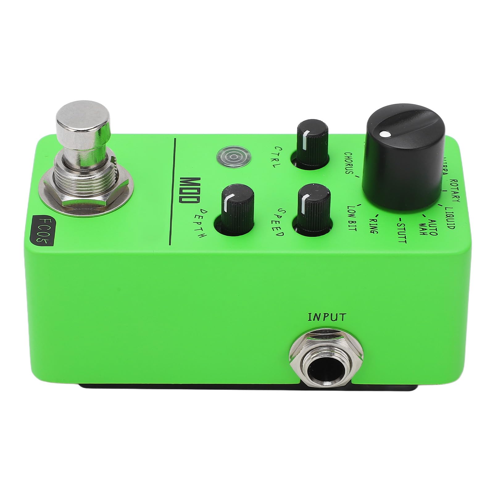 Pedal de Efecto de Guitarra eléctrica Mini Pedal de modulación Efectos clásicos Interfaz de Audio Mono de 1/4 pulg. Verde