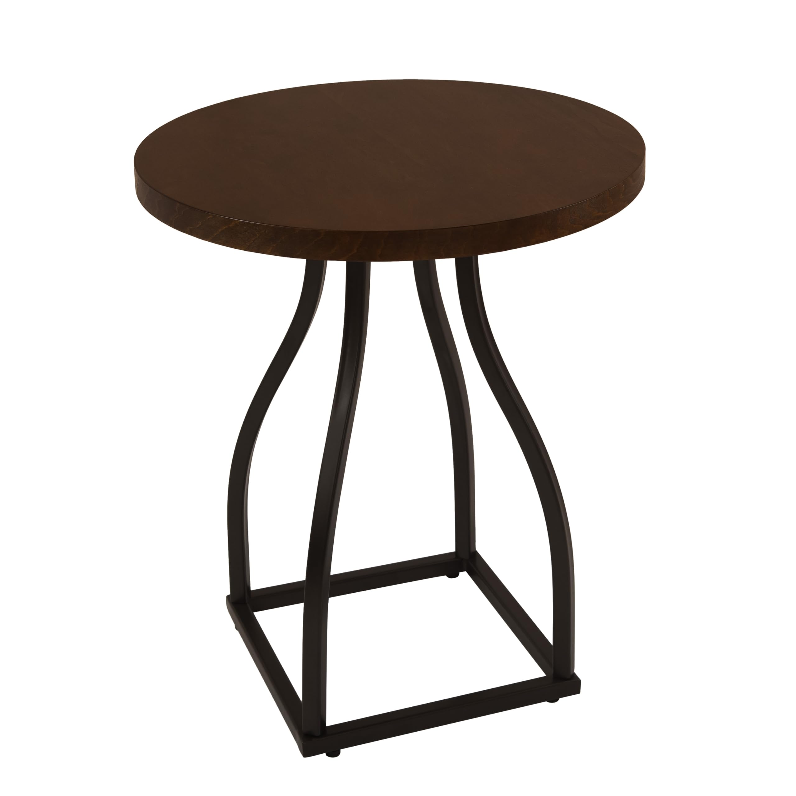 Round End Table Modern Side Table Accent Tables for Small Spaces Bed Side Table with Metal Base and