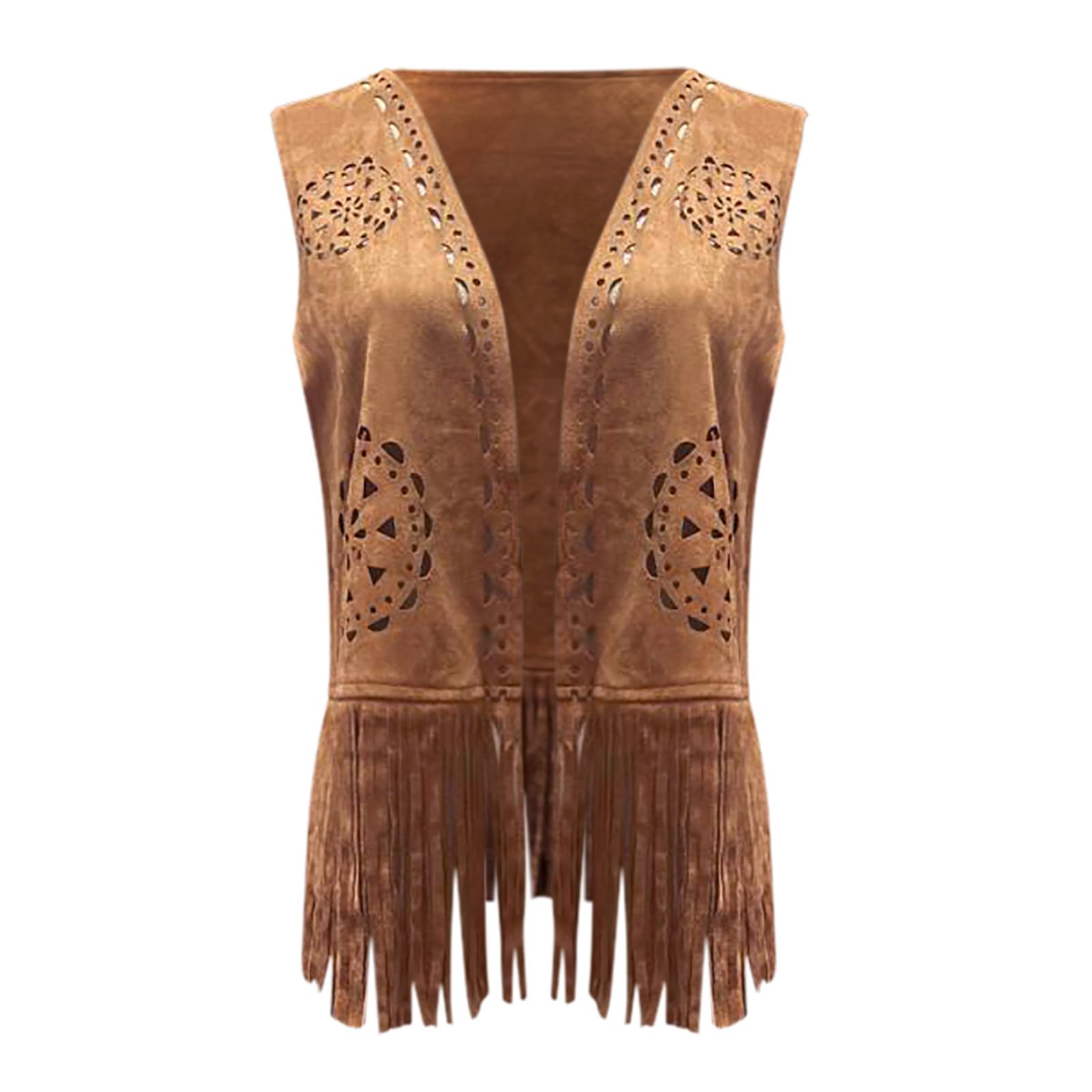 Chaleco flecos mujer marrón XXL evita looks aburridos con esta chaqueta 4