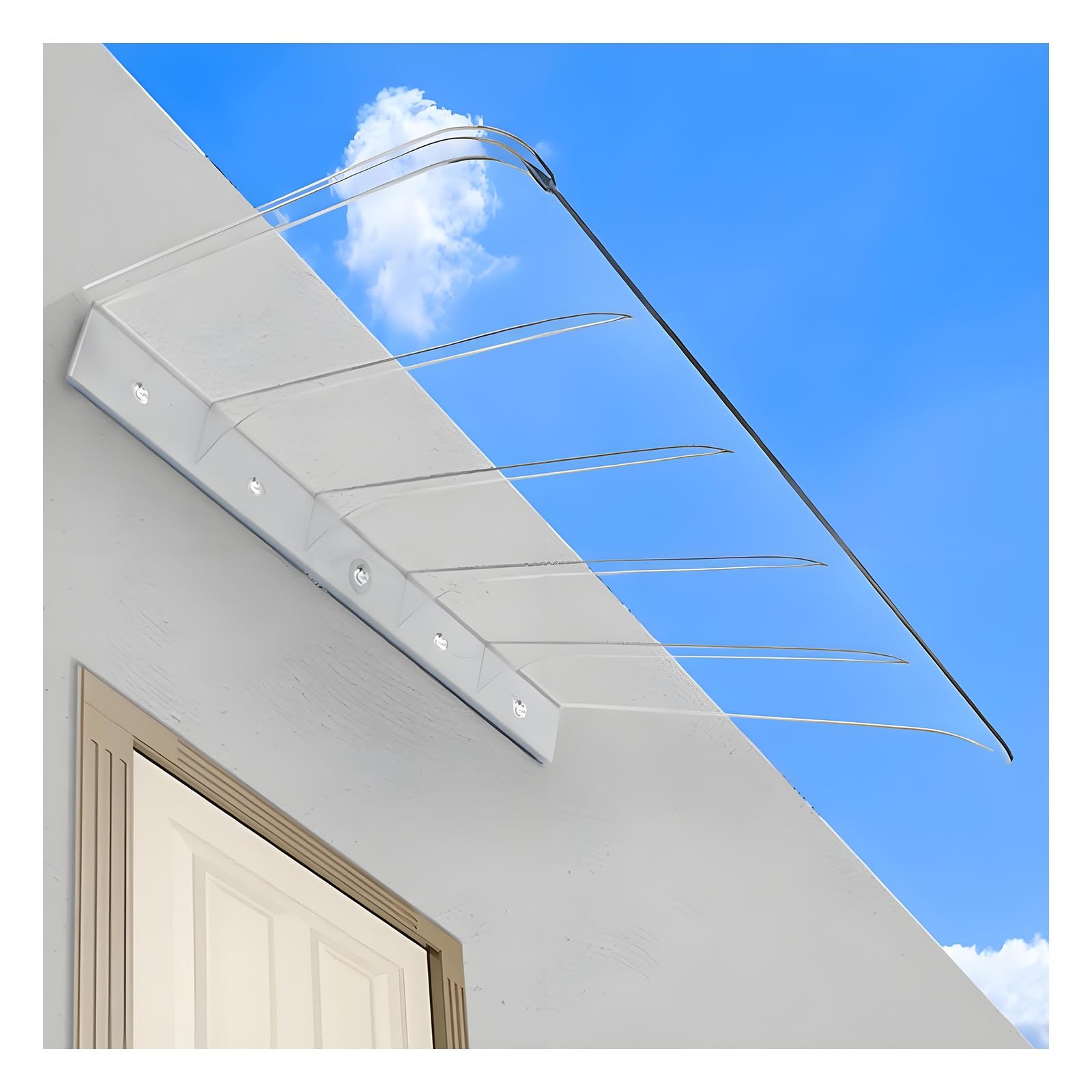 Invisible Rain Shelter Cover,awnings for Patio,Solid Polycarbonate Overhang Canopy Shelter,Thick 3.5 mm,with UV Protection Soundproof Rain Shelter,for Front Door Patio(W35*L50cm/W13.7*L19.6in)