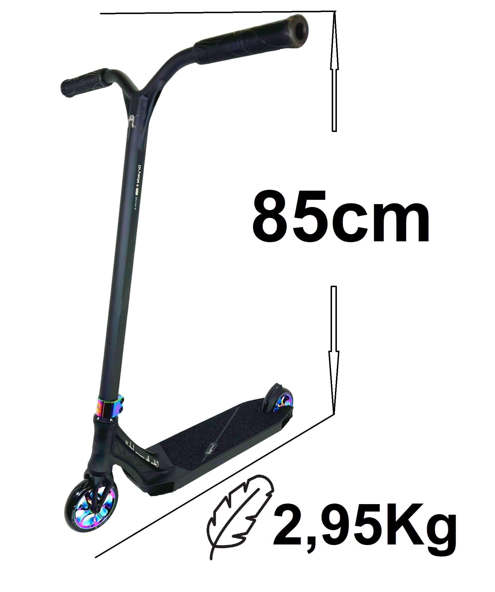 Ethic DTC Erawan I Pandora I V2 Stunt-Scooter I Altura 80-90 cm I Park I Hybrid I Street I Tret I Trick I Kids I Roller I Lightweight I Freestyle