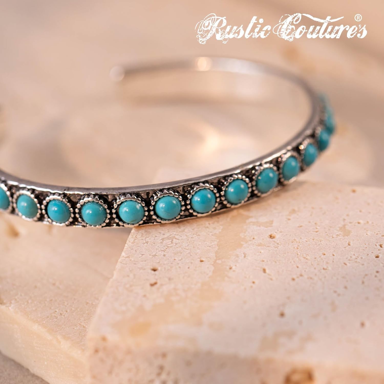 Montana West Rustic Couture's Bohemian Turquoise Cuff Bangle Bracelets for Women Cowgirl - Image 7