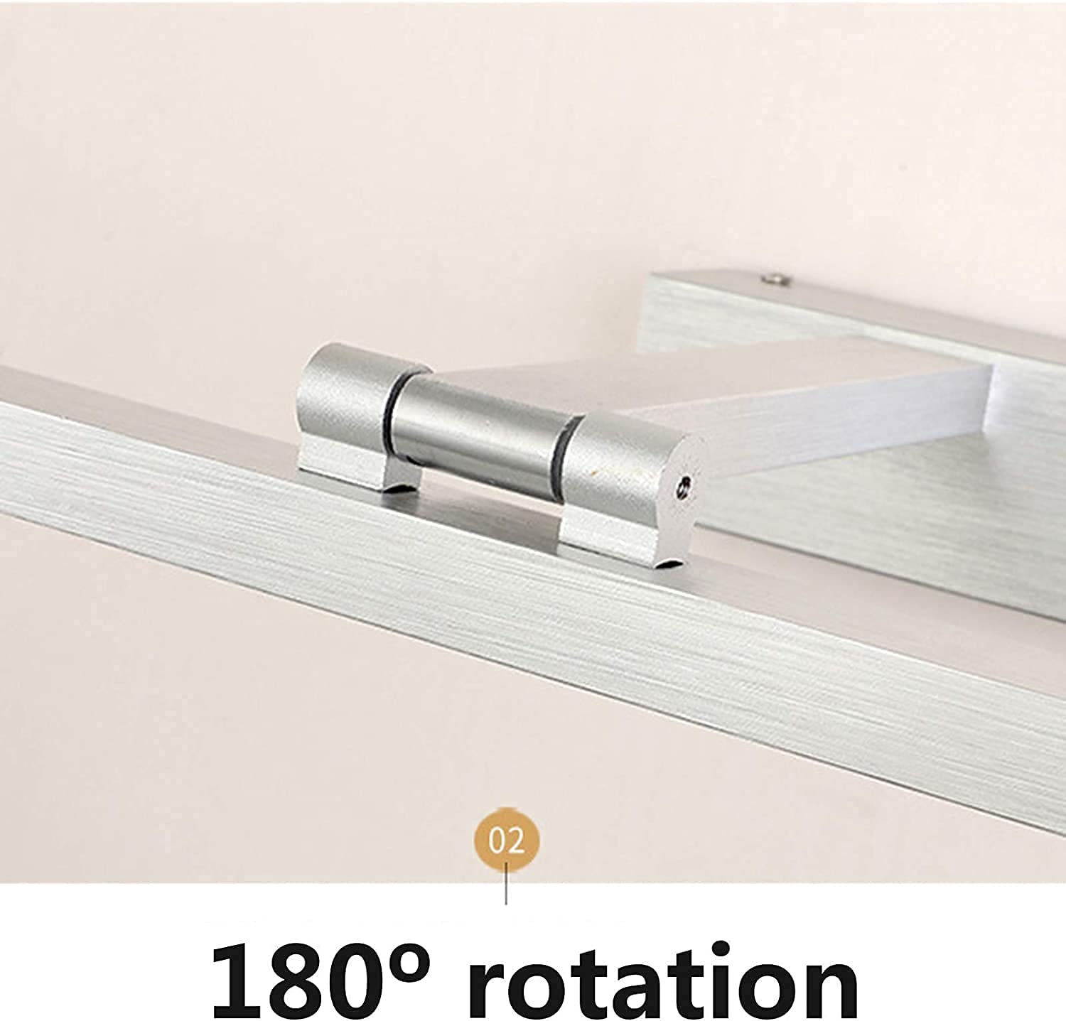 Lámpara de Espejo de baño Regulable con 3000 Luces LED para Armario, lámpara de Pared para Inodoro, Resistente al Agua, de Acero Inoxidable, luz Frontal para es(Plata 60cm)