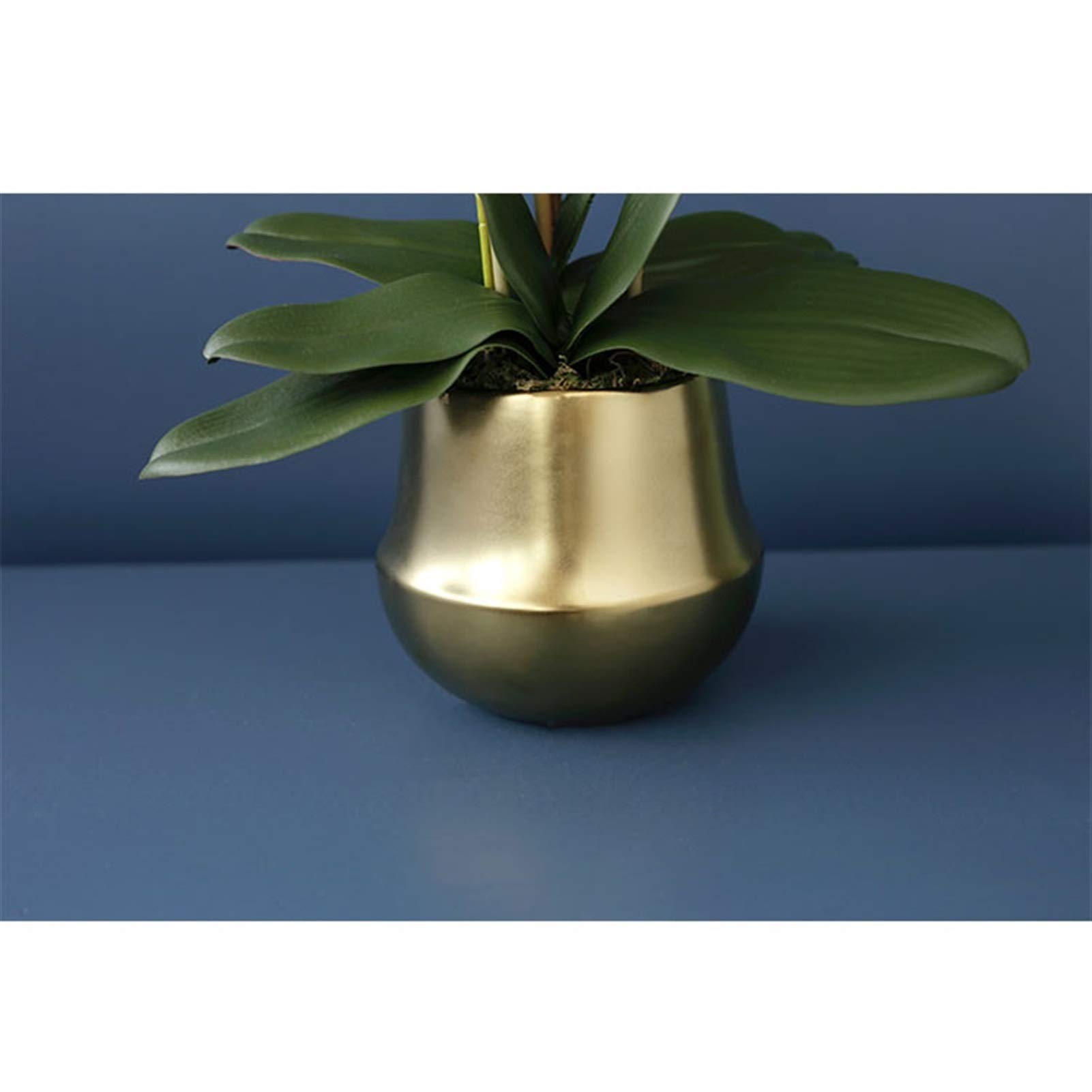 Orchidée Artificielle Bonsaï avec Vase doré Fausses Plantes Phalaenopsis Orchidées Arrangements Floraux Exquis Faux Fleurs Décor Maison et Bureau Fleurs artificielles