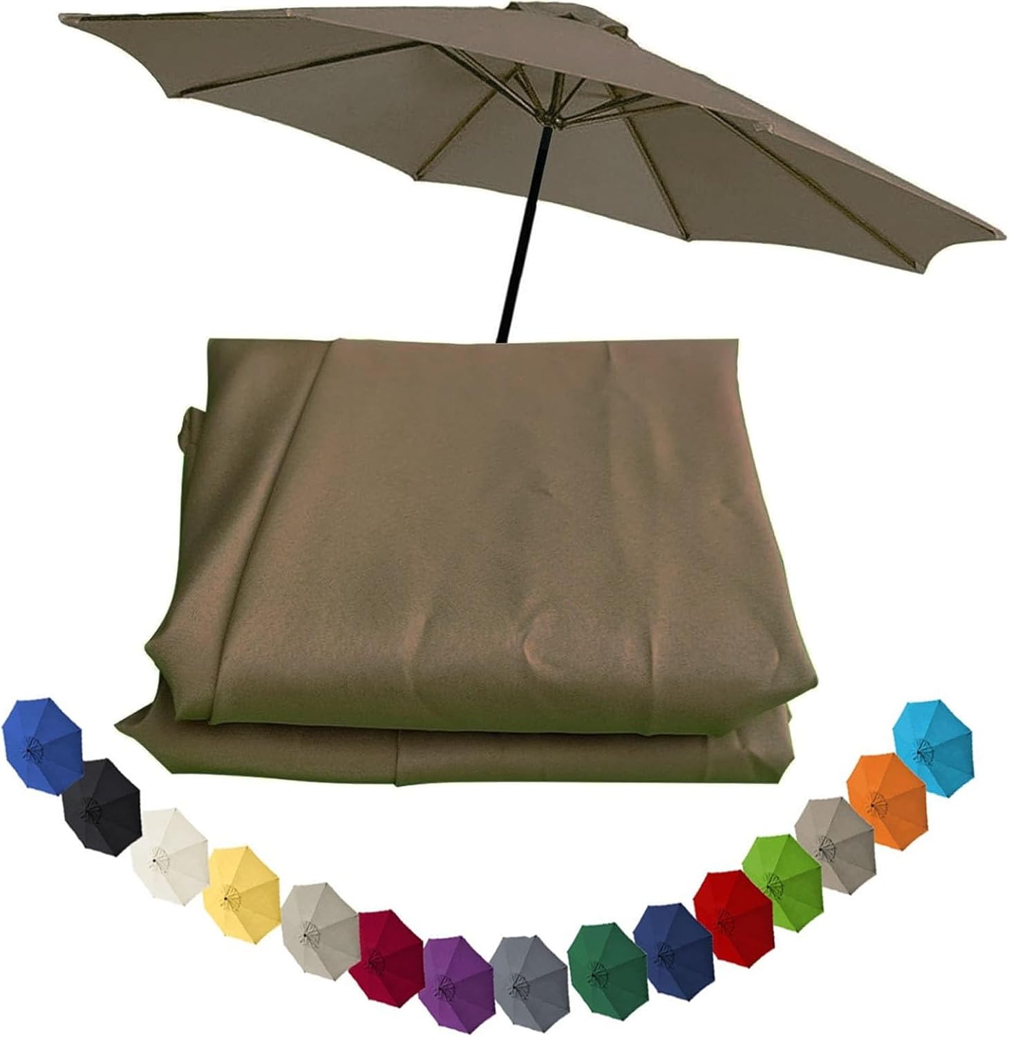 Patio 8.2ft/8.8ft/9ft/10ft/11.5ft Umbrella Replacement Canopy Cover Garden Sun Umbrella Replacement Cloth 6/8 Ribs for Outdoor Backyard Pool Umbrellas Cantilever Parasols Covers(R3,8.8 FT 2.7m 8 Ribs)