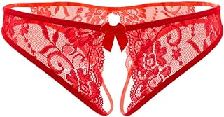 SLITHICE Women Sexy Floral Lace Briefs with Cute Bow Center