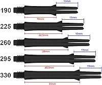 Vista 4 de Carbon Dart Shafts – Locked & Silent (Spinning) – 9 Sizes – for Soft Tip & Steel Tip Darts – Lightweight, Durable, Professional Grade