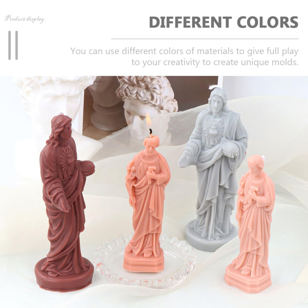 Molde de Silicona para Velas DIY Forma de Jesús, Molde Pequeño Flexible y Duradero para Hacer Velas Artesanales, Jabón y Resina, Antiadherente y Fácil de Limpiar para Manualidades