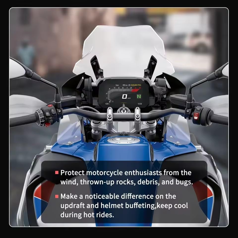 Windshield Windscreen Side Wind Deflector Panel for BMW R1200GS LC R 1200 GS ADV K50 K51 2014-2020 R1250GS Adventure 2019-2022 (Light Smoke)