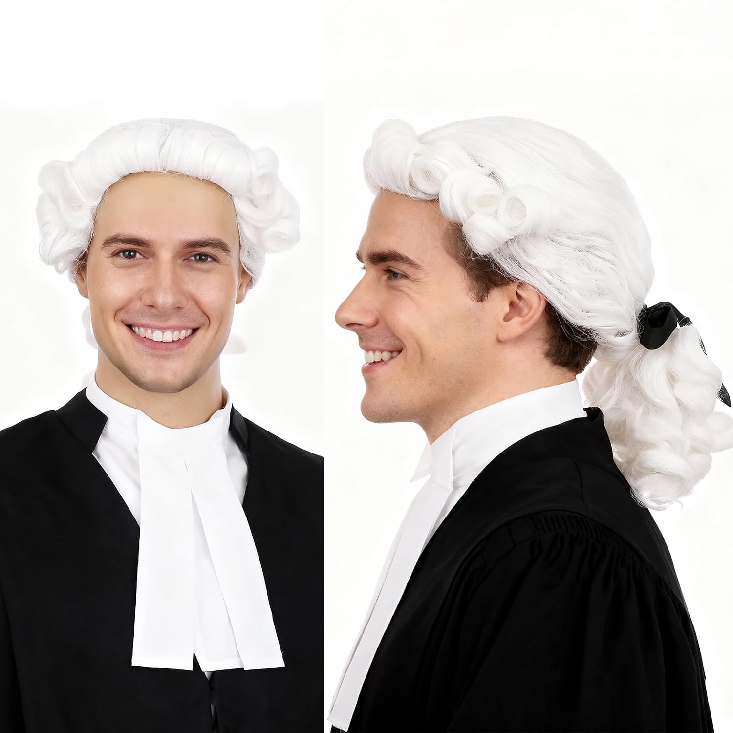 Onedor HairWiz Long Curly Colonial Judge Cosplay Wig – Lightweight & Transformative for Events & Parties