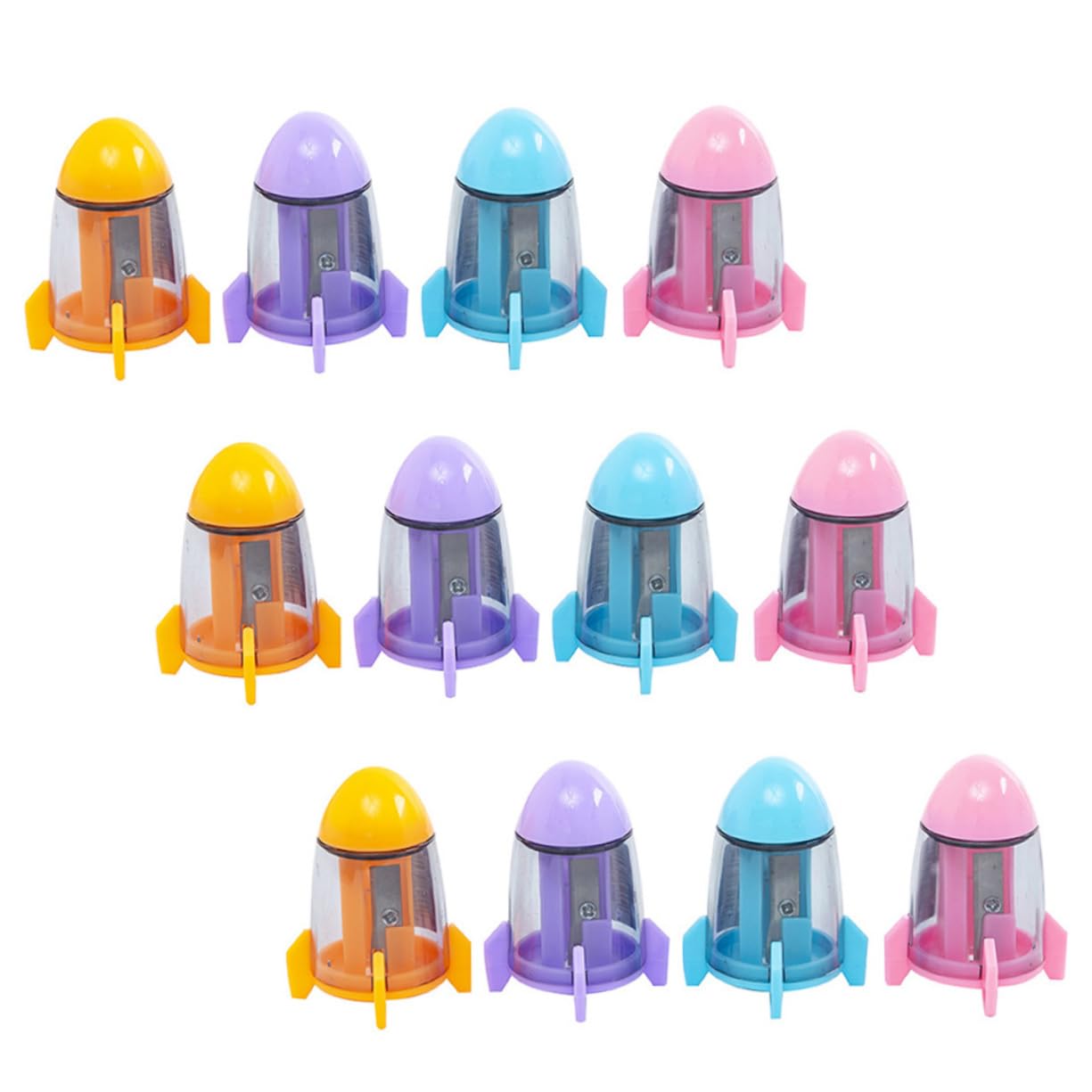 LALAFINA 3 Sätze Teiliges Anspitzer Im Raketen Design Anspitzer Für Ergonomisch Und Leicht Zu Bedienen Für Schule Und Zuhause 12 Stücke * 3