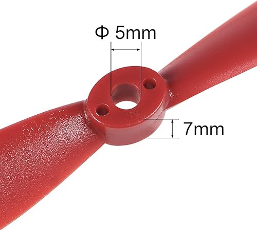 Miniatura 3 de uxcell Hélices Bullnose 5045 5x4.5 pulgadas CW CCW 2-Vane para RC Quadcopter Hexacopter Multirotor, Negro Rojo 8 Pares