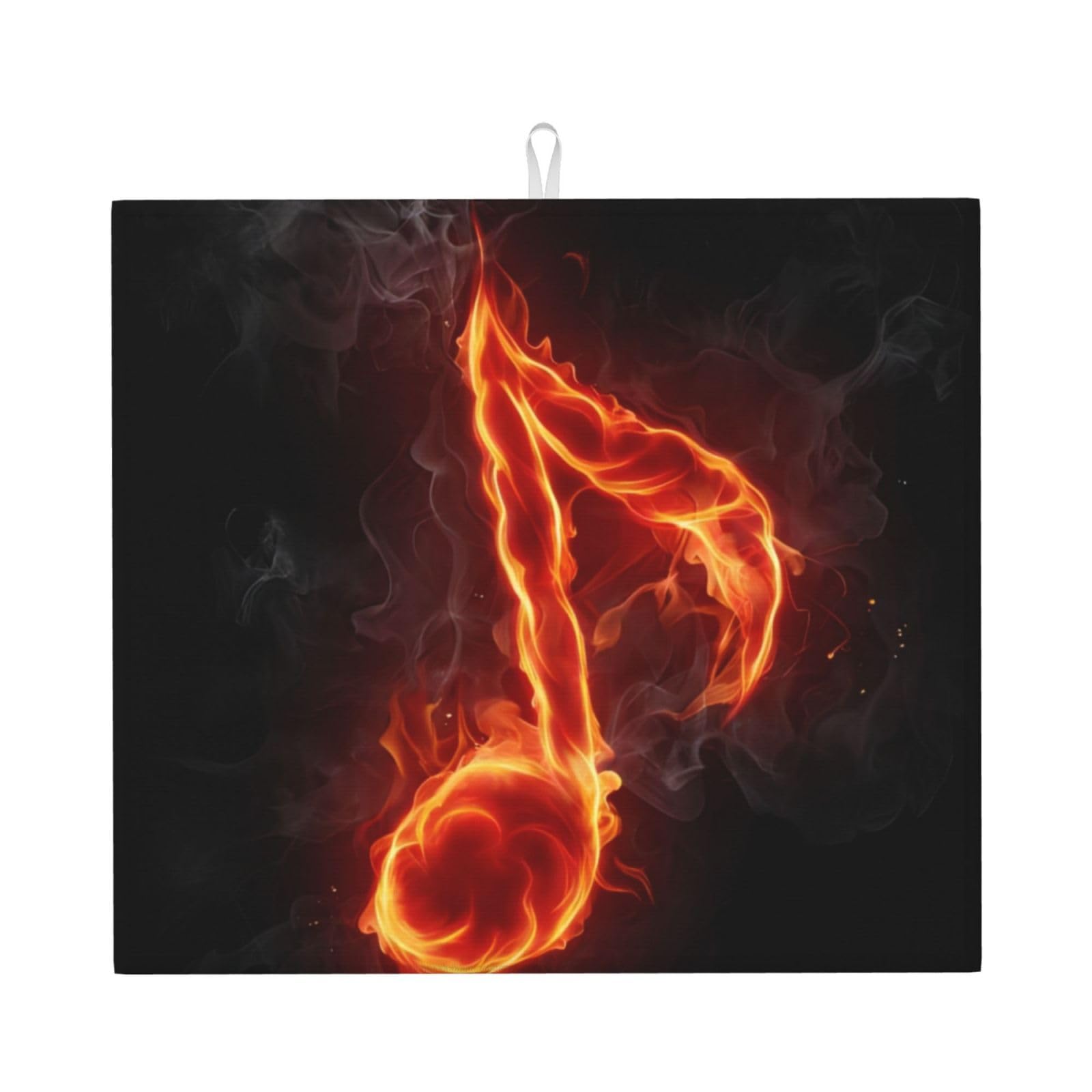 Yyhwhjde Black Music Note Prints Kitchen Drying Mat – Absorbent Dish Throw For Countertop, Non-Slip Layer With Vibrant Prints, Ideal For Housewarming