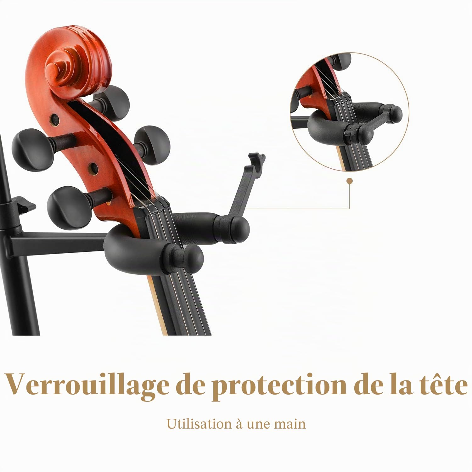 Eastar Support de violon avec support d'archet portable, support de violon antidérapant réglable en forme de A pour guitare/violon/alto/ukulélé/mandoline, facile à monter et à démonter